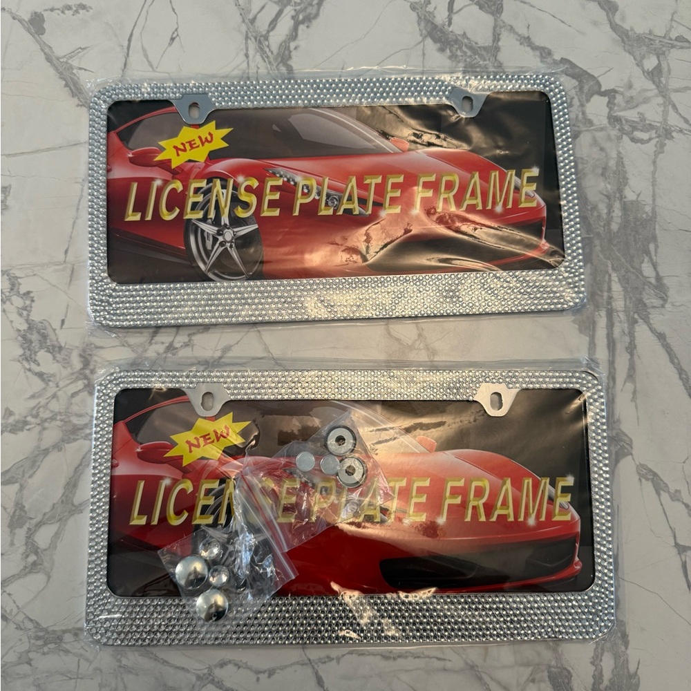 Rhinestone License Plate Frame Set